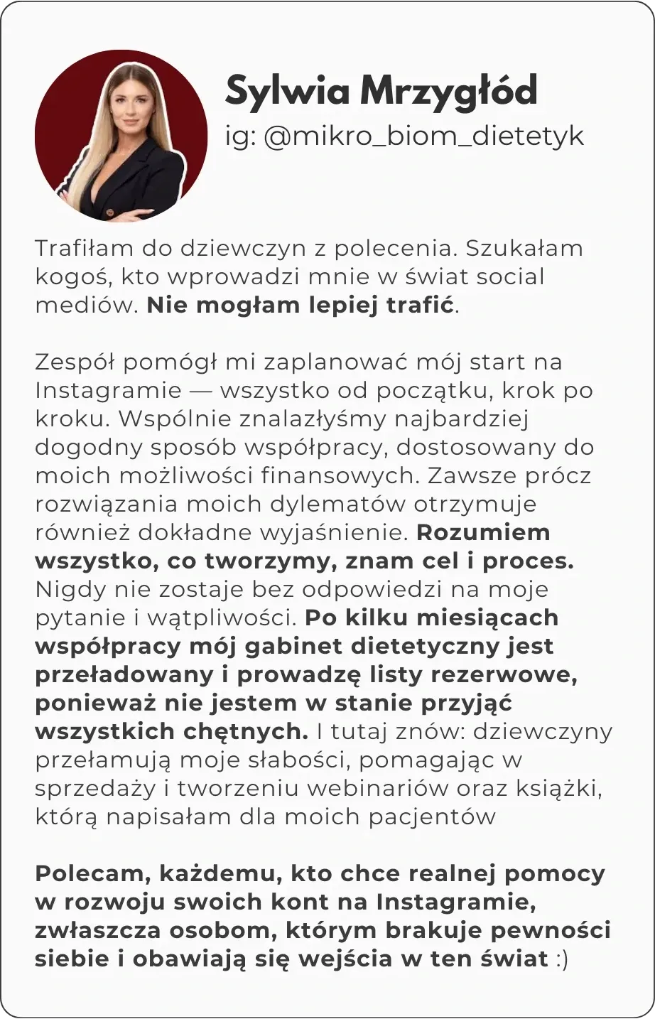 Opinia Sylwii Mrzygłód o współpracy z kolektywem MAGIC