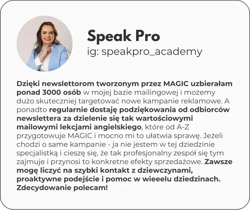 Opinia Speak Pro o współpracy z kolektywem MAGIC