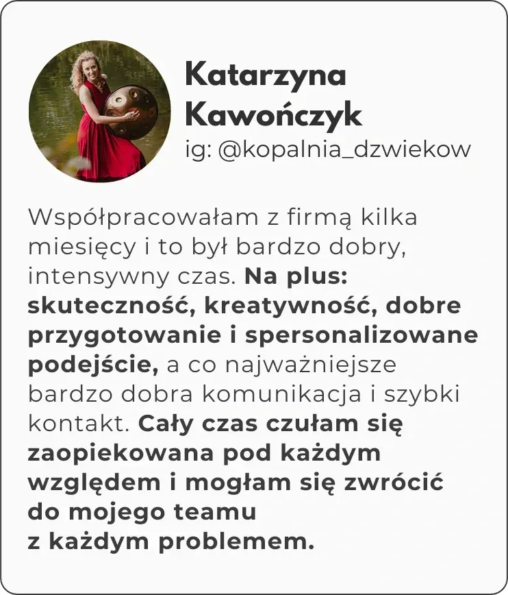 Opinia Katarzyny Kawończyk o współpracy z kolektywem MAGIC