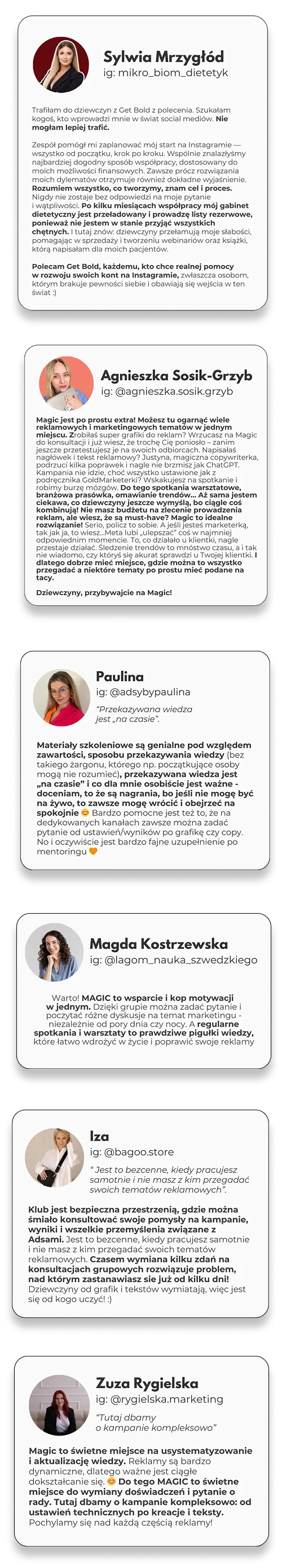 Opinie klientek o wsparciu Ady Promis w reklamach