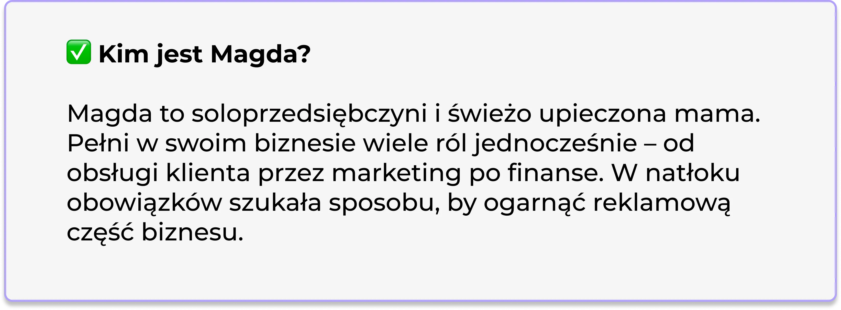 Magda – case study 1