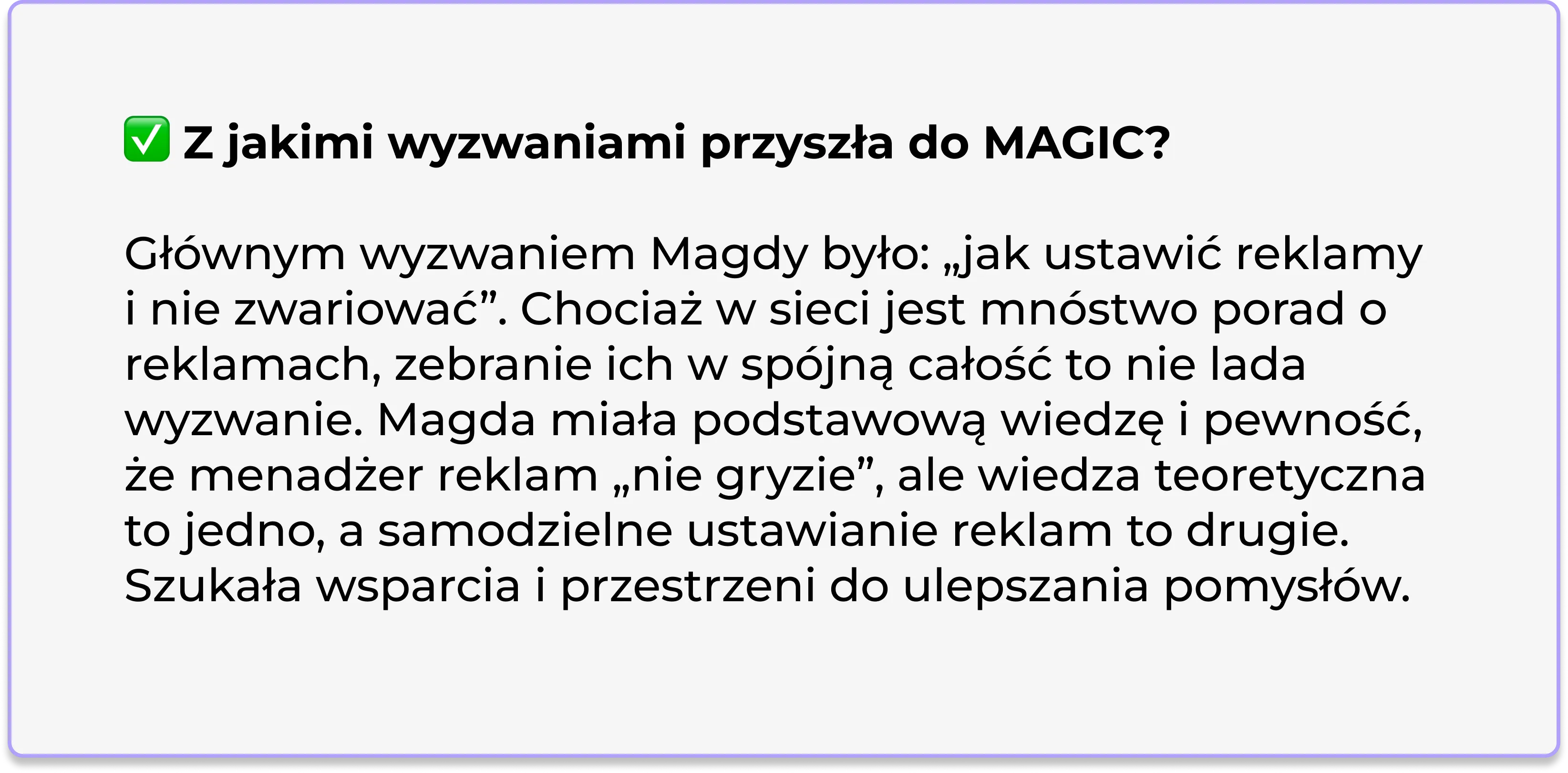 Magda – case study 1