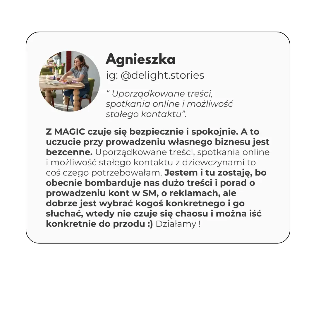 Opinia - Agnieszka