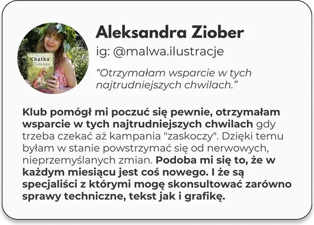 Opinia Aleksandry Ziober: otrzymałam wsparcie w tych najtrudniejszych chwilach