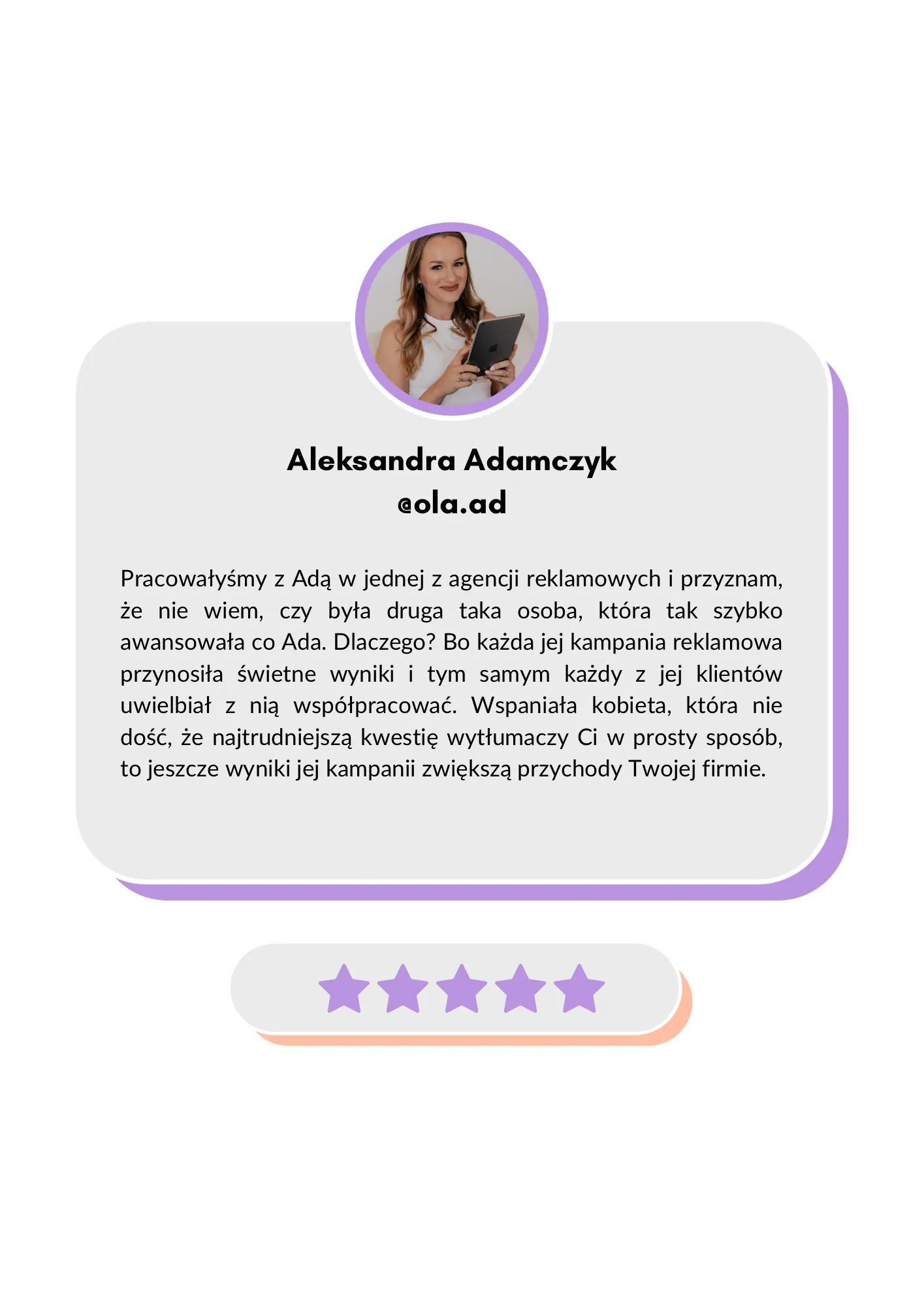 Opinia o współpracy z Adą Promis - Aleksandra Adamczyk