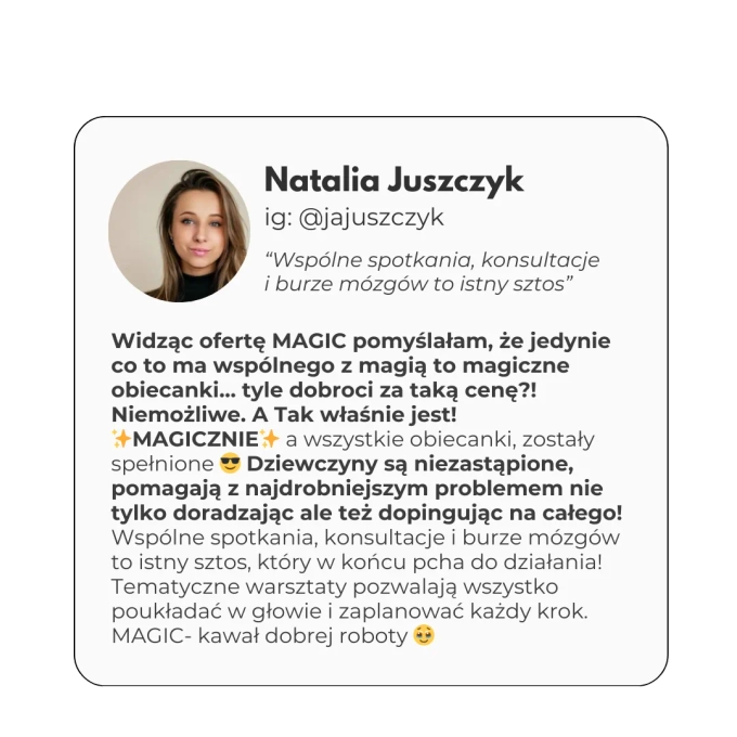 Opinia o programie mentoringowym